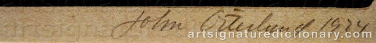 Authentic signature by John ÖSTLUND on  artwork