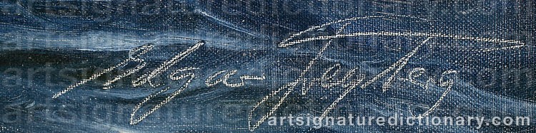 Authentic signature by Edgar FREYBERG on artwork