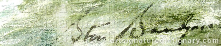 Authentic signature by Sten SANDGREN on  artwork