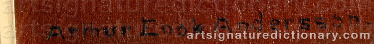 Authentic signature by Arthur Enok ANDERSSON on artwork