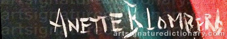 Authentic signature by Anette BLOMBERG on  artwork