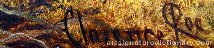 Authentic signature by Clarence Henry ROE on Painting/Watercolour artwork