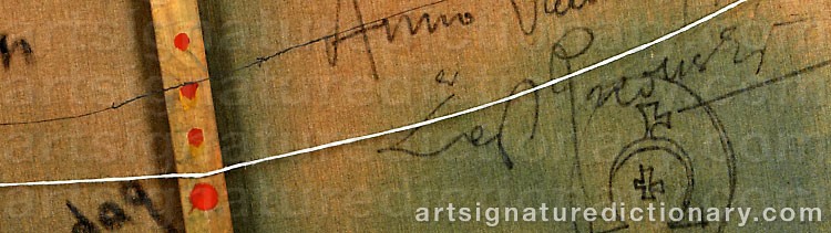Authentic signature by Lech RZEWSKI on  artwork