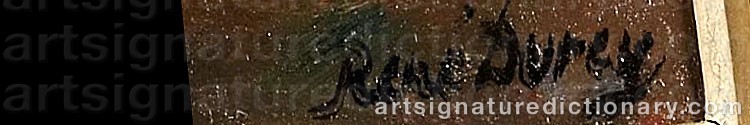Authentic signature by René DUREY on  artwork