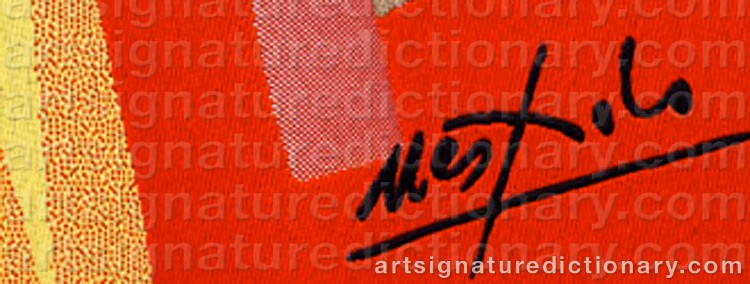 Authentic signature by Ugo NESPOLO on  artwork