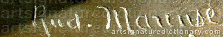 Authentic signature by Rudolf MARCUSE on  artwork