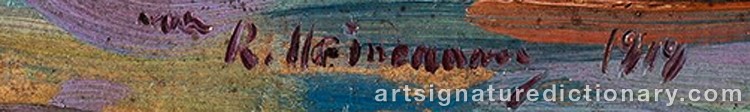 Authentic signature by Reinhard W. HEINEMANN on  artwork