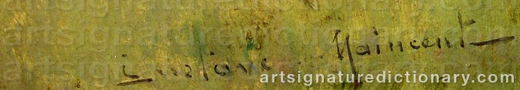 Authentic signature by Gustave MAINCENT on  artwork