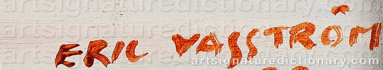 Authentic signature by Eric VASSTRÖM on Painting/Watercolour artwork