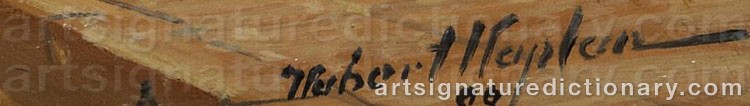 Authentic signature by Hubert KAPLAN on artwork