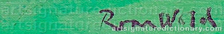 Authentic signature by Roar WOLD on  artwork