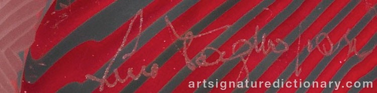 Authentic signature by Lino TAGLIAPIETRA on  artwork