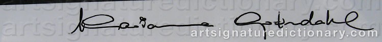 Authentic signature by Marianne GRØNDAHL on artwork