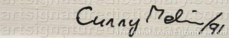 Authentic signature by Curry MELIN on artwork