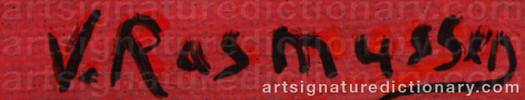 Authentic signature by Viktor RASMUSSEN on  artwork