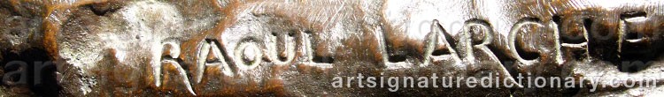 Authentic signature by Raoul LARCHE on  artwork