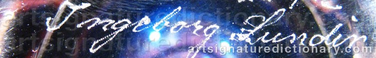 Authentic signature by Ingeborg LUNDIN on Ceramic/Glass artwork