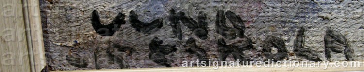 Authentic signature by Uuno ESKOLA on  artwork