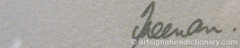 Authentic signature by Robert FREEMAN on  artwork