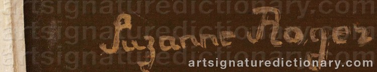 Authentic signature by Suzanne ROGER on Painting/Watercolour artwork