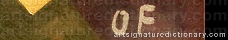Authentic signature by Otto FREUNDLICH on  artwork