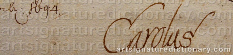 Authentic signature by ‘King Of Sweden’ KUNG KARL XI on  artwork