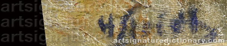 Authentic signature by Hans STRIDH on  artwork