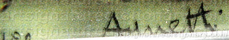 Authentic signature by Vincenzo AGNETTI on  artwork