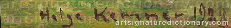 Authentic signature by Helge KEMNER on Painting/Watercolour artwork