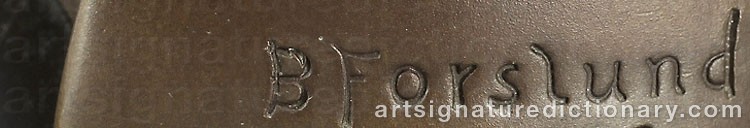 Signature by Bror FORSLUND
