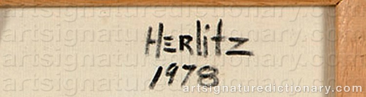 Authentic signature by Bob HERLITZ on  artwork