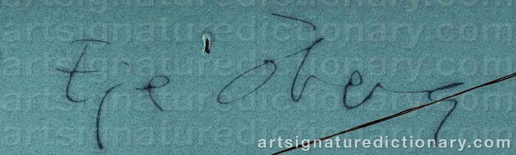 Authentic signature by Eje ÖBERG on Painting/Watercolour artwork