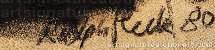 Authentic signature by Ralph FLECK on  artwork