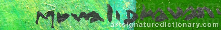 Authentic signature by K MURALIDHARAN on  artwork