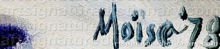 Authentic signature by William MOISE on  artwork
