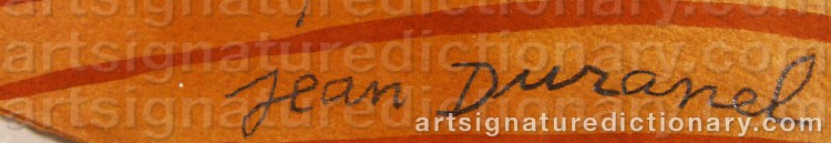 Authentic signature by Jean DURANEL on  artwork