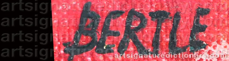 Authentic signature by Lars BERTLE on Painting/Watercolour artwork