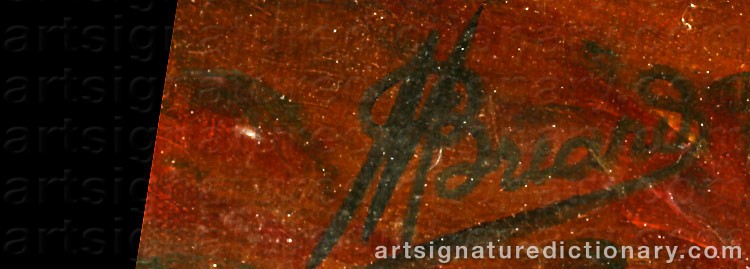 Authentic signature by Maurice BRIARD on  artwork
