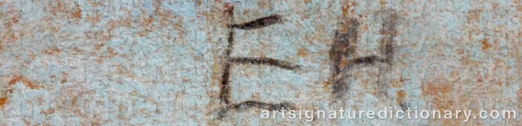 Authentic signature by Eva HALLSTRÖM on Painting/Watercolour artwork