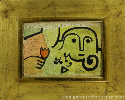 Close-up details showing Paul KLEE signature forgery characteristics