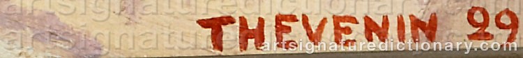 Authentic signature by Pierre THÉVENIN on artwork