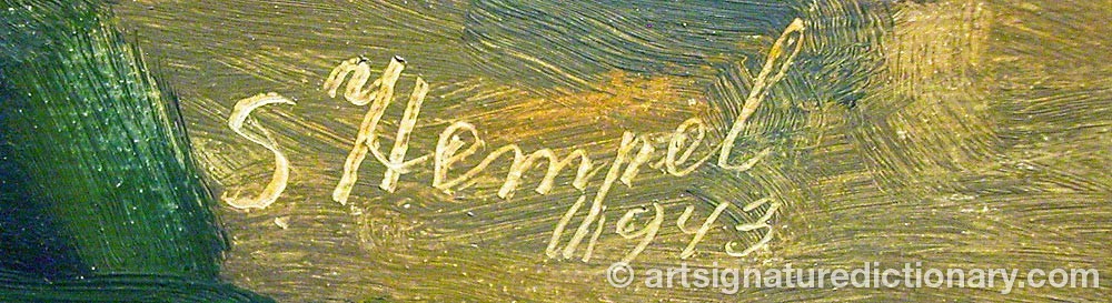 Authentic signature by Sven Hilding HEMPEL on  artwork