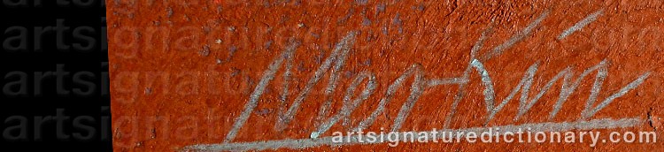 Authentic signature by Richard Marshall MERKIN on  artwork