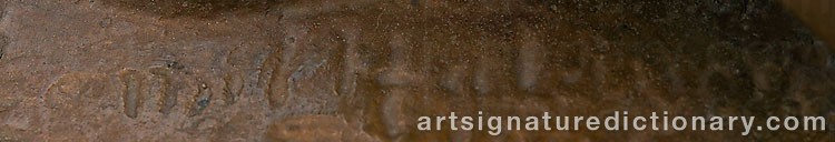 Authentic signature by Emil HALONEN on artwork