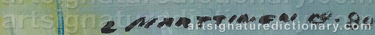 Authentic signature by Lasse MARTTINEN on artwork