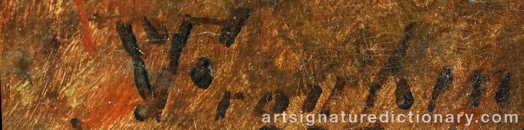 Authentic signature by Paul Von FRANKEN on artwork