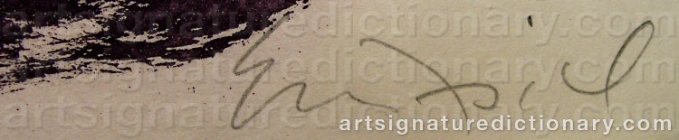 Authentic signature by Eric FISCHL on artwork