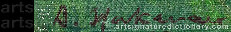Authentic signature by Aale HAKAVA on artwork