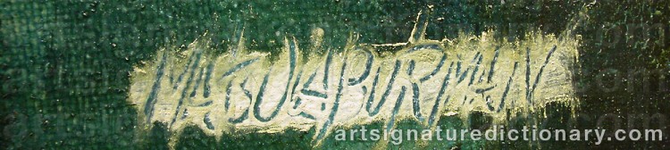 Authentic signature by Matsola BURMAN on artwork