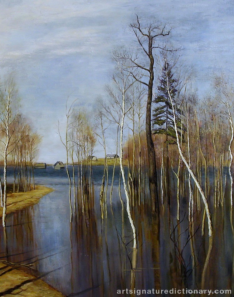 Close-up details showing Isaac Illich LEVITAN signature forgery characteristics